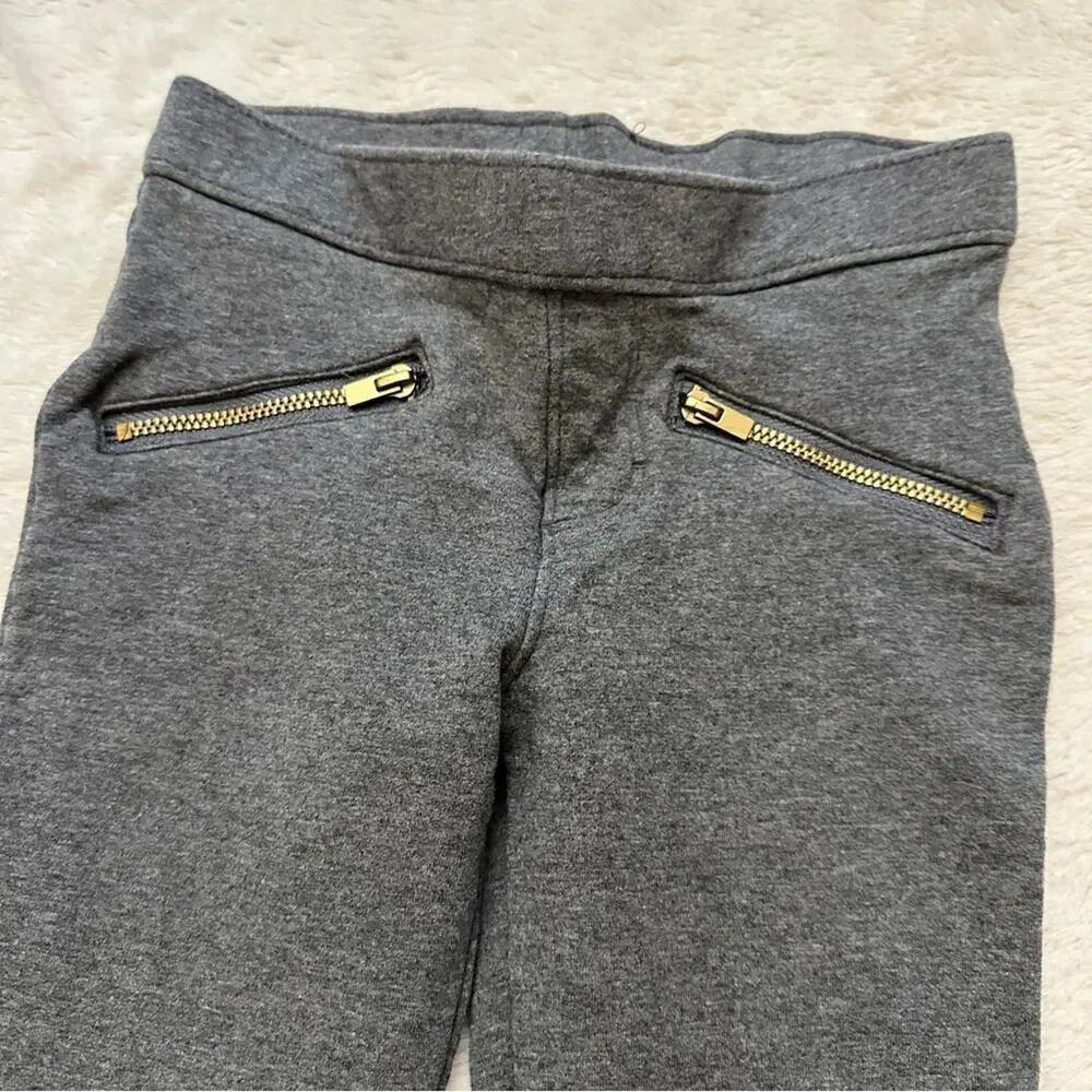 Carter's Grey Ponte Pants sz 4/5 Zipper Details
